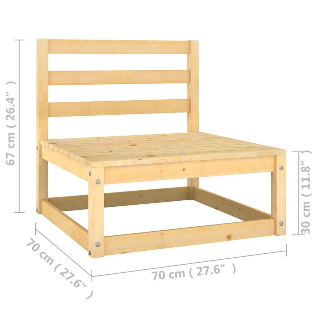 6-tlg. Garten-Lounge-Set mit Kissen Kiefer Massivholz